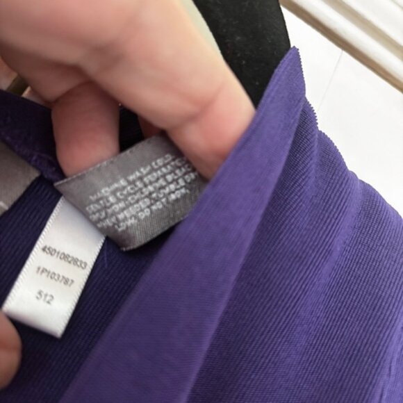 Chico's Size‎ 2 Royal Purple Open Front Cardigan Sweater Zip Sleeve Chicos Large - Picture 5 of 9